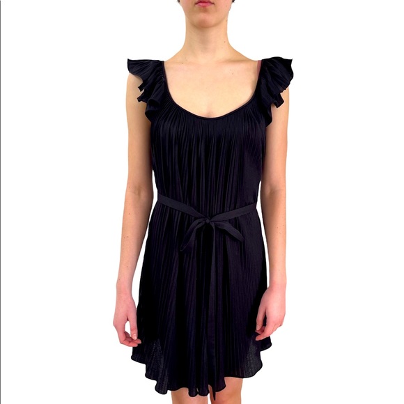 Stella McCartney Ruffled and Pleated Black Dress Size 40 - Picture 4 of 8